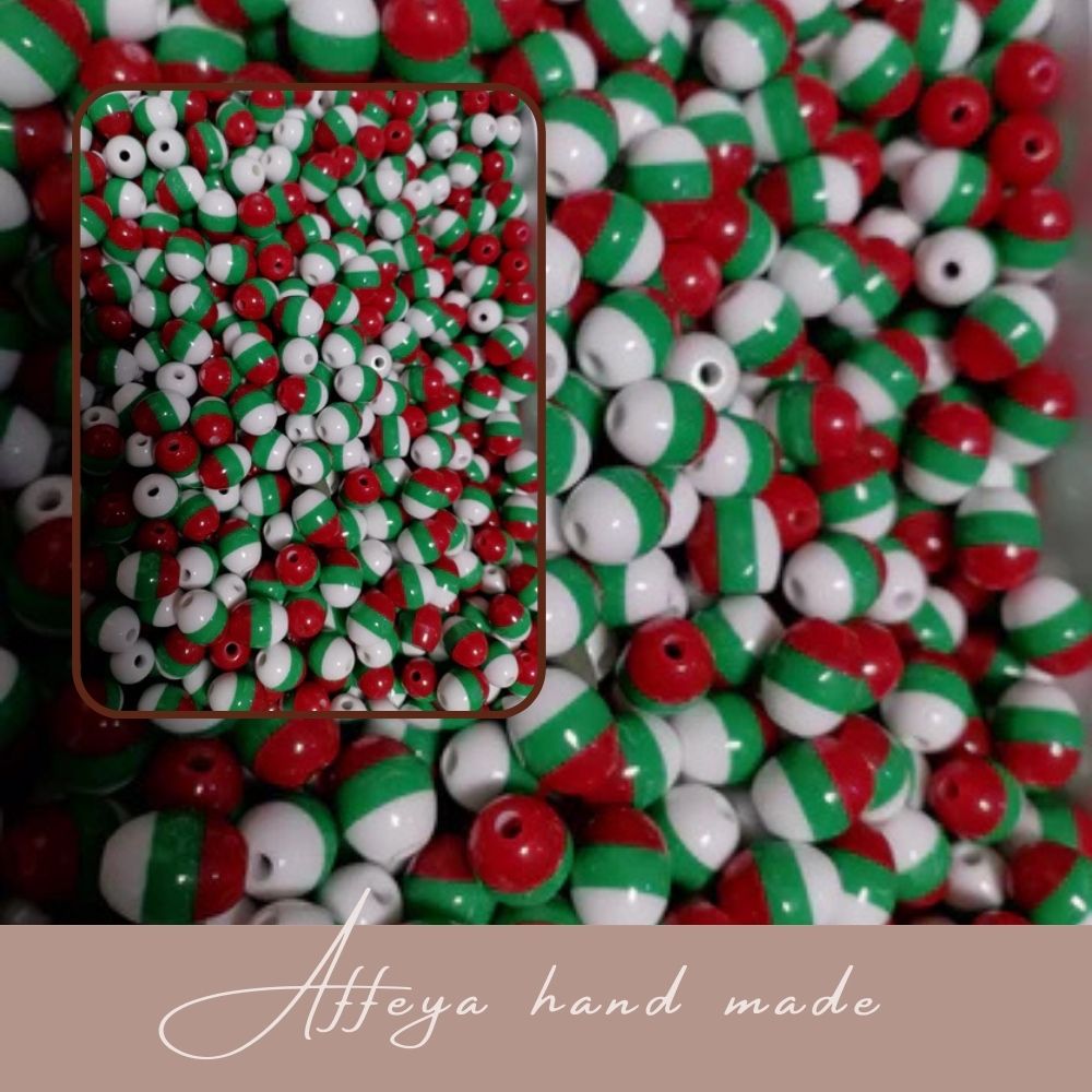 Мъниста за мартеници - "Трикольор" - 100 бр