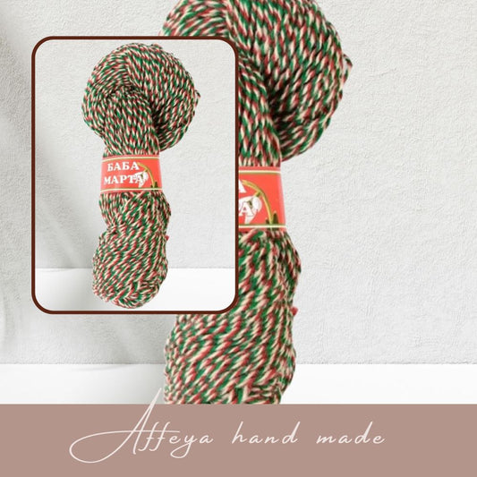 Шнур "Баба Марта 72" Трикольор - Вълна