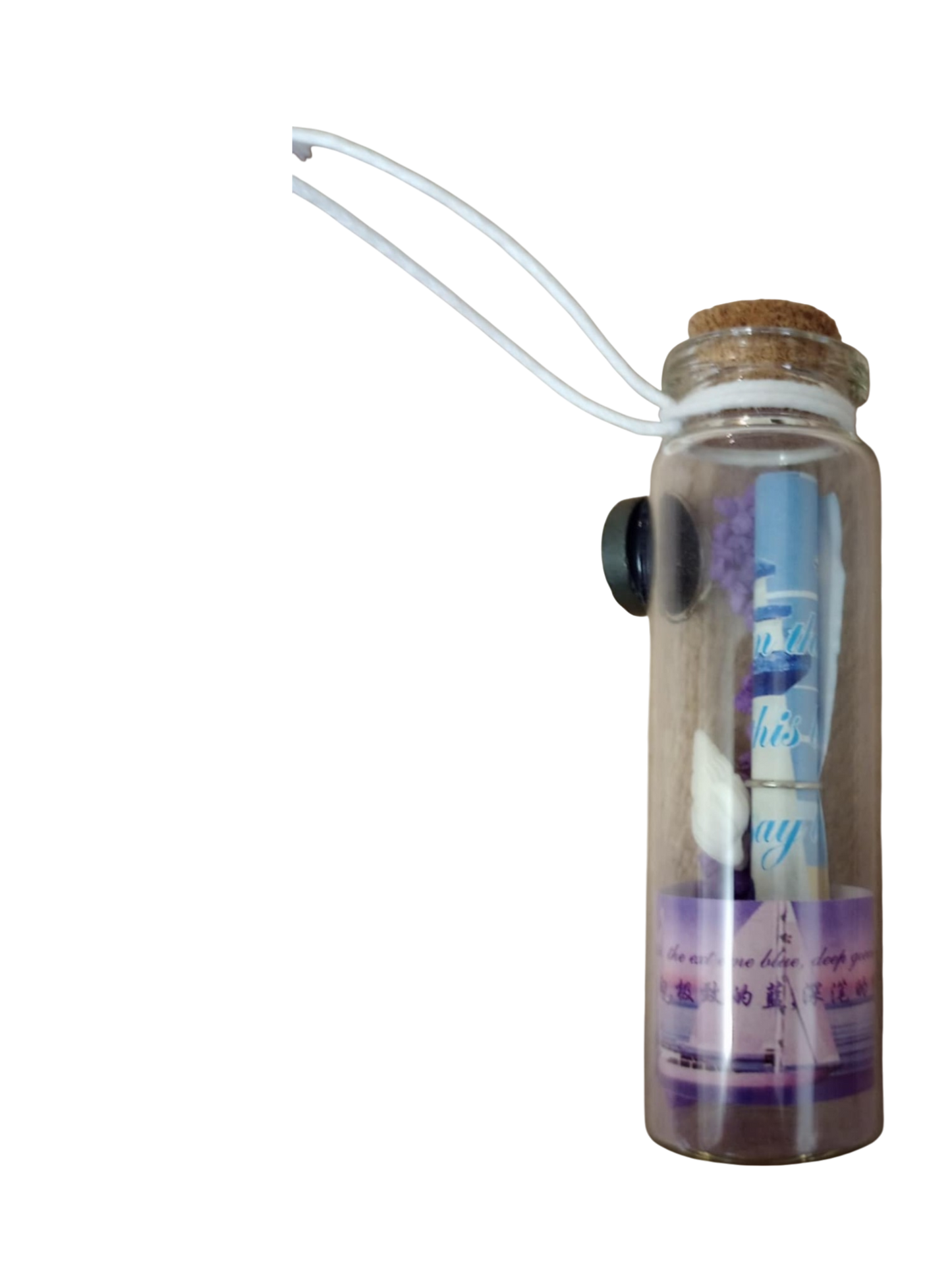 Стъклено писмо в шише - магнитче