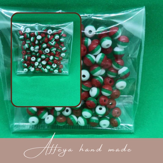 Мъниста за мартеници - "Трикольор" 100 броя