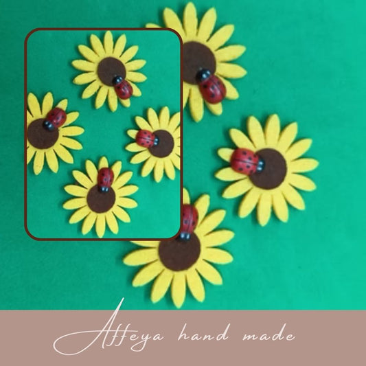 Слънчоглед с калинка - 10 броя.