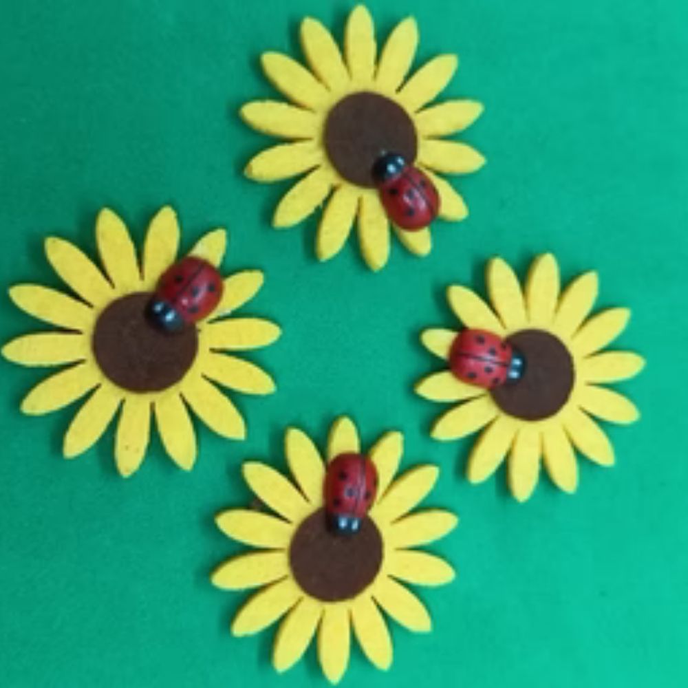 Слънчоглед с калинка - 10 броя.