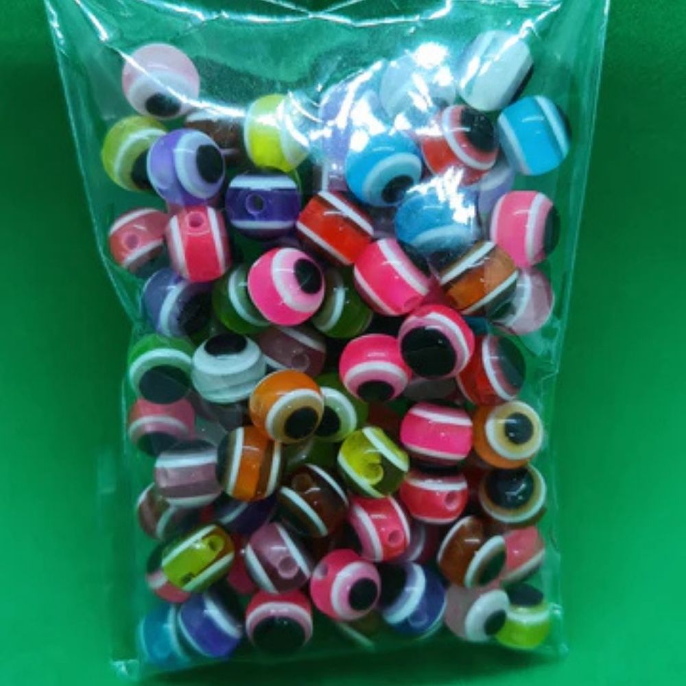 Мъниста за мартеници - "Шарени очета" 100 броя