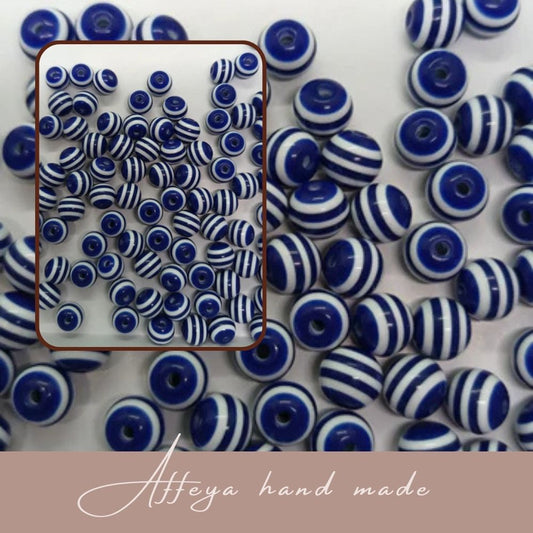 Мъниста за мартеници - "Лилави раирани топчета"