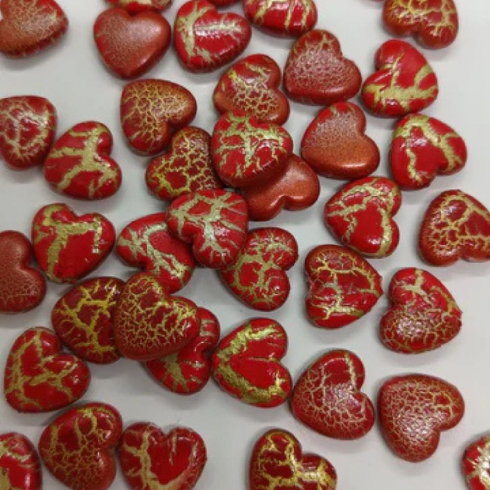 Мъниста за мартеници - "Сърца червени"