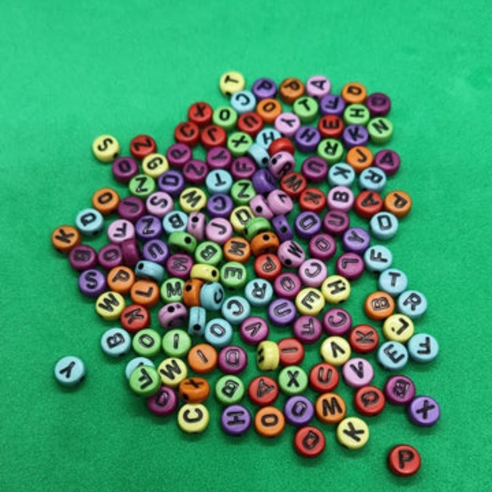 Мъниста - "Цветни букви" 100 гр.