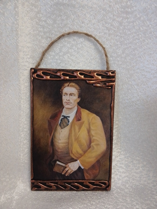 Малка картина за окачане портрет на "Васил Левски" 9х13 см.