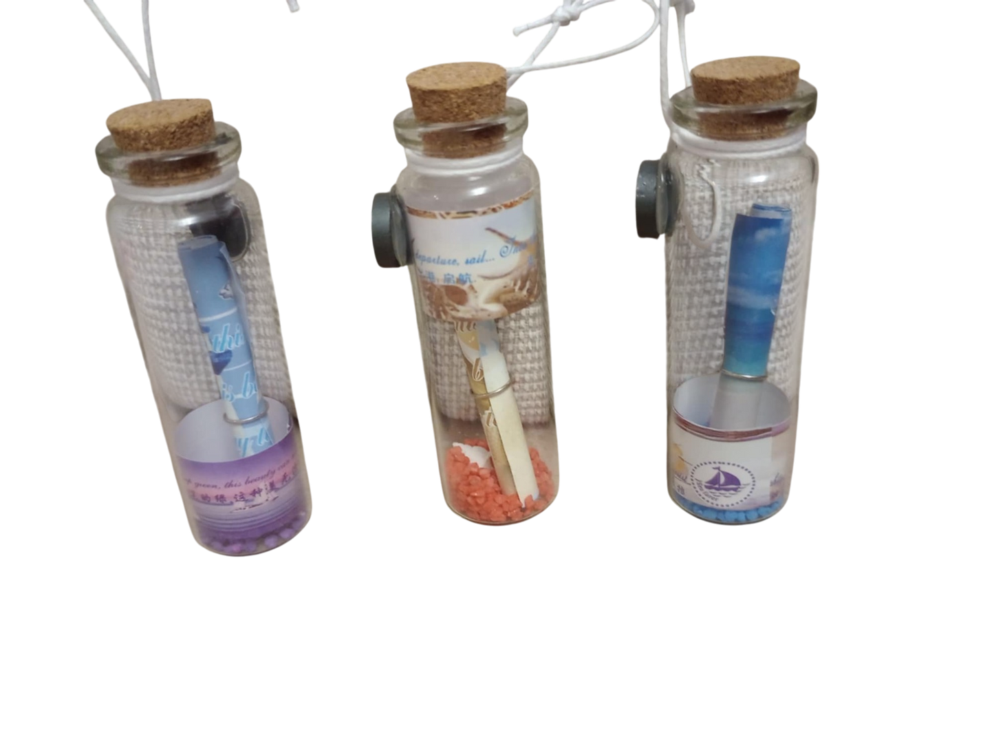 Стъклено писмо в шише - магнитче