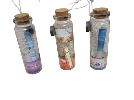 Стъклено писмо в шише - магнитче