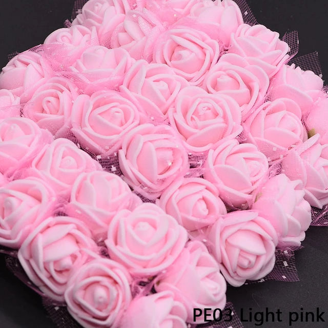 Мини фоам рози в различни цветове - 2 см