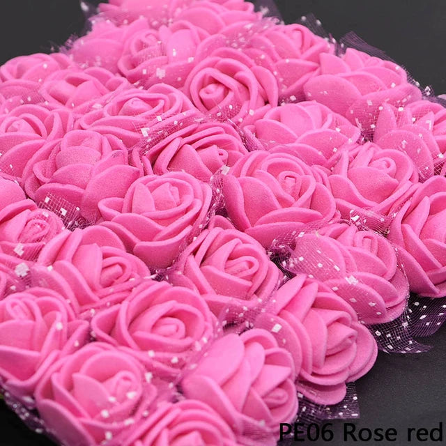 Мини фоам рози в различни цветове - 2 см