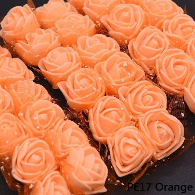 Мини фоам рози в различни цветове - 2 см